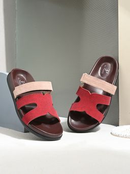 EL PASO - Women Red Faux Leather Casual Sandals