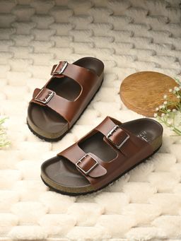 EL PASO - Women Brown Faux Leather Casual Sandals