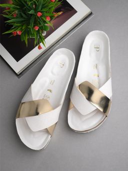 EL PASO - Women Golden Faux Leather Casual Sandals