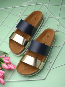 EL PASO - Women Golden Faux Leather Casual Sandals