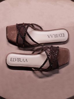 ELVIRAA - Rhinestone Net Flats Nude