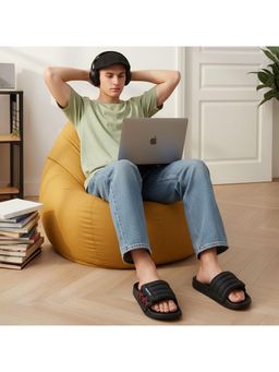 Toucantoes - Laidback Mens Padded Comfort Slider Black