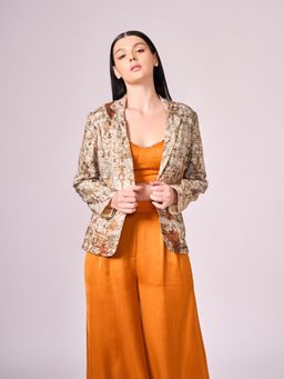 KOSWI - Browns Abstract Floral Print Jacket