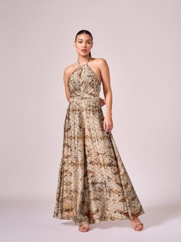 KOSWI - Browns Abstract Print Jumpsuit