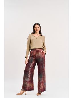 KOSWI - Beige Colour Shirt with Pant (Set of 2)