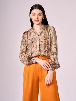 KOSWI - Browns Abstract Print Shirt
