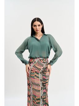 KOSWI - Chalk Green Colour Shirt