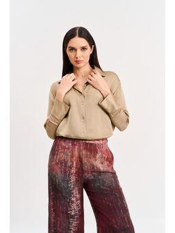 KOSWI - Dark Beige Colour Shirt