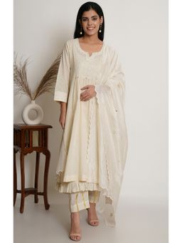 TANYA BERRY - Off White Anarkali (Set of 3)