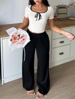 Outzidr - White Short Sleeve Fitted Crop Top