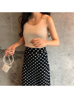 Outzidr - Beige Sleeveless Basic Tank Top