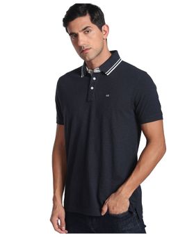 Arrow Sports - Blue Stripe Collar Polo T-Shirt