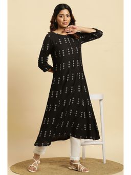 W - Black Floral Kurta