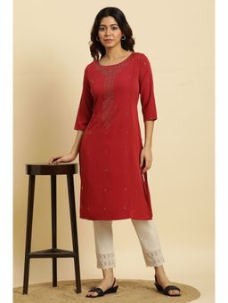 W - Red Polka Dots Kurta