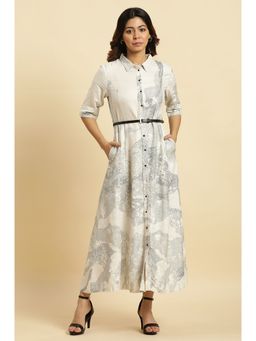 W - White Printed Dress (Set of 2)