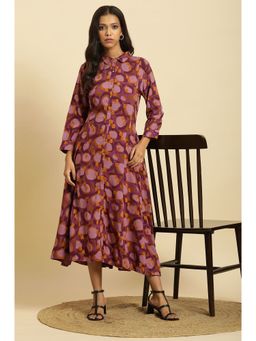 W - Purple Abstract Dress