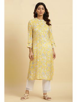 W - Yellow Floral Kurta