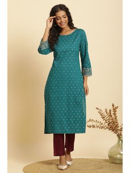 W - Blue Floral Kurta