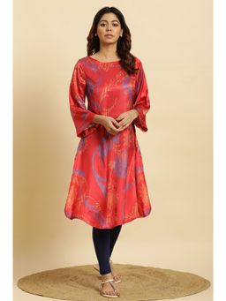 W - Red Floral Kurta
