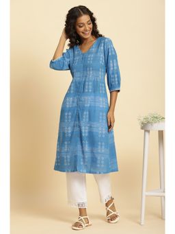 W - Blue Geometric Kurta