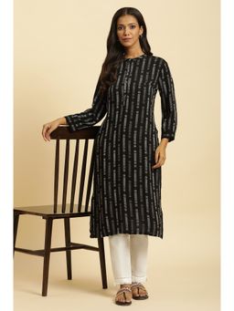 W - Black Geometric Kurta