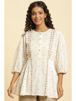 W - Off White Geometric Top