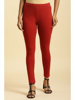 W - Red Solid/plain Tights