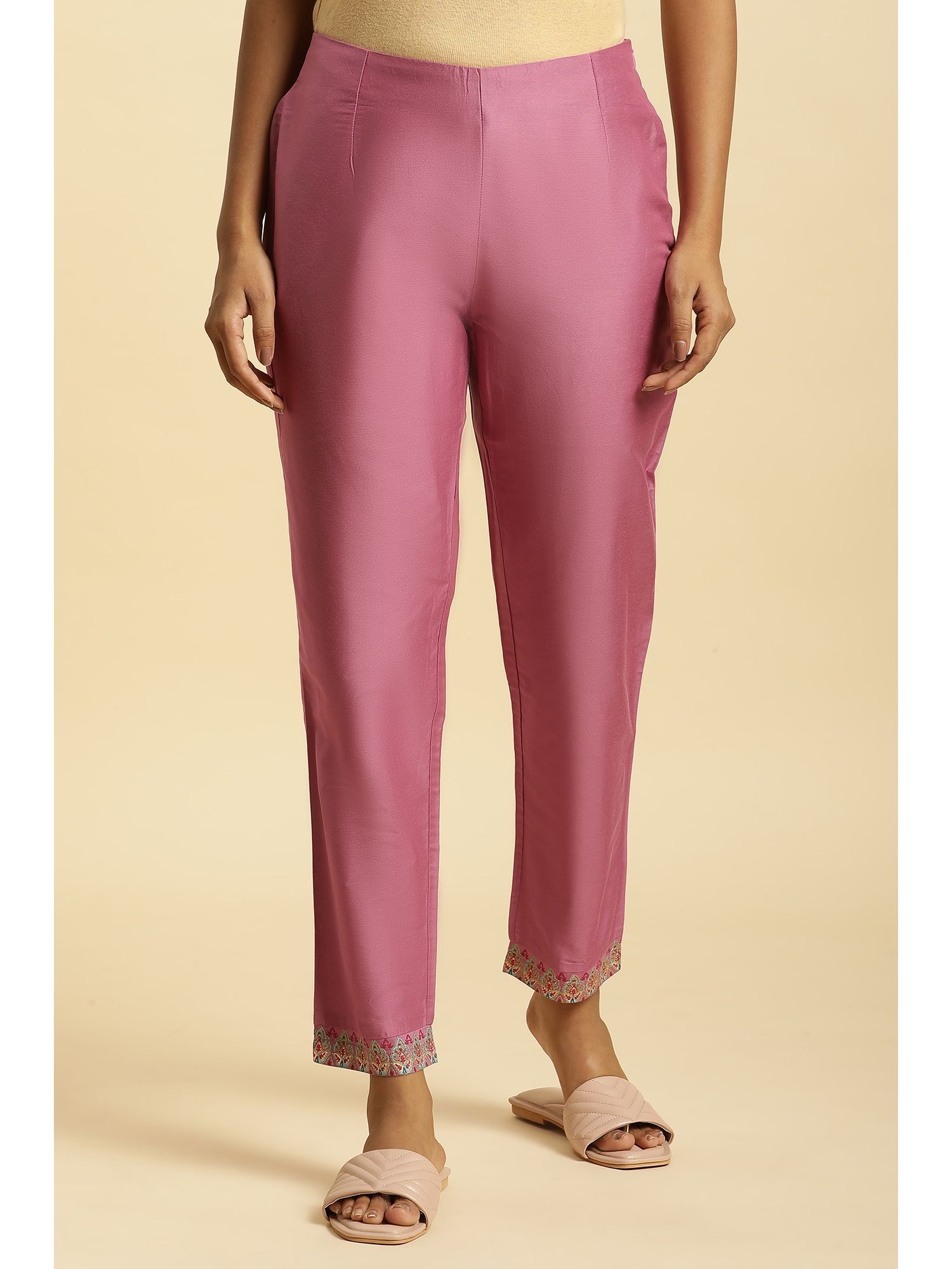 Purple Solid/plain Slim Pant-picture-28