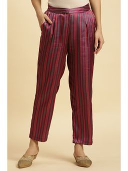 W - Purple Stripes Straight Pant