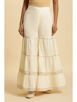 W - Off White Solid/plain Sharara