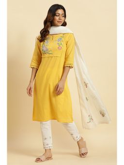 W - White Floral Embroidered Dupatta