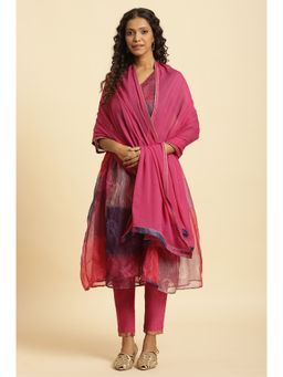 W - Pink Mukaish Dupatta