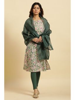W - Green Solid/Plain Dupatta