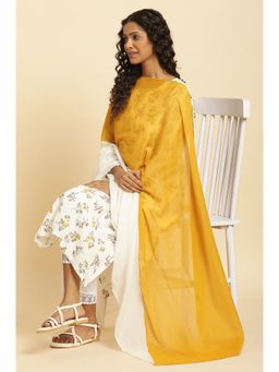 W - Yellow Solid/Plain Dupatta