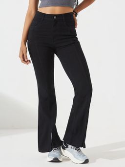 DOLCE CRUDO - Women Black Bootcut Stretchable Denim Jeans