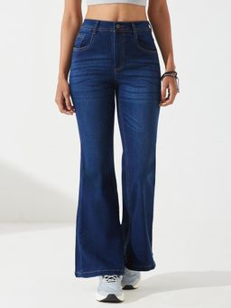 DOLCE CRUDO - Women Blue Bootcut Mid Rise Denim Stretchable Jeans