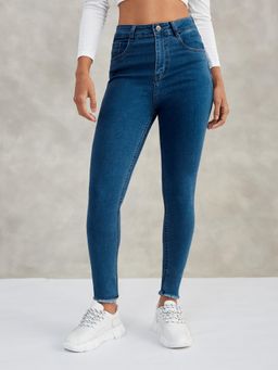 DOLCE CRUDO - Women Blue Skinny Stretchable Denim Jeans