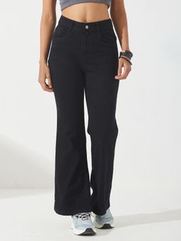 DOLCE CRUDO - Women Black Bootcut Stretchable Denim Jeans