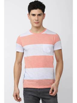Peter England - Men Stripe Round Neck T-Shirt