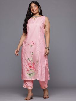 A plus by Ahalyaa - Womens Sleeveless Printed Kurta With Pant (Set of 2)