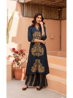 Autumnlane - Bakul Hibis Printed Kurta With Palazzo (Set of 2)