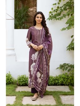 Autumnlane - Bakul Lily Premium Shimmer Kurta With Pant & Dupatta (Set of 3)