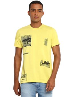 Lee - Men Lime Green Graphic Print Slim Fit T-shirt