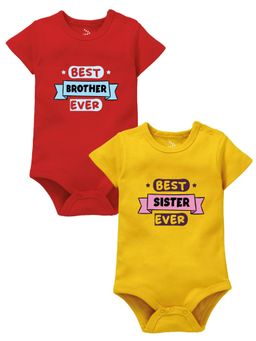 Zeezeezoo - Best Brother Ever and Best Sister Ever Bodysuit (Pack of 2)