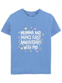 Zeezeezoo - Mumma and Papa's First Anniversary With Me Kids T-Shirt