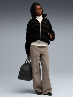Puma - Women Black Corduroy Puffer Jacket