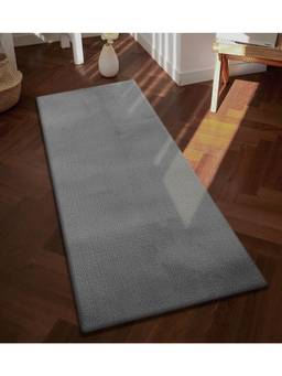 OBSESSIONS - Solid Rabit Fur Bedside Runner - Grey