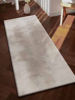 OBSESSIONS - Solid Rabit Fur Bedside Runner - Cream