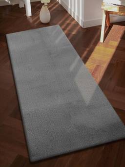 OBSESSIONS - Solid Rabit Fur Bedside Runner - Grey