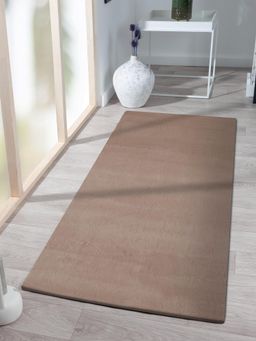 OBSESSIONS - Solid Rabit Fur Bedside Runner - Beige